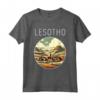 Paesaggio del Lesotho Art Deco Maglietta - Porta con Te la Bellezza del Lesotho - Ideale per Viaggiatori e Turisti