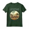 Paesaggio del Lesotho Art Deco Maglietta - Porta con Te la Bellezza del Lesotho - Ideale per Viaggiatori e Turisti