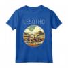 Paesaggio del Lesotho Art Deco Maglietta - Porta con Te la Bellezza del Lesotho - Ideale per Viaggiatori e Turisti