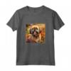 Lhasa Apso - Dipinto con Cane e Fiori da Giardino Maglietta - Regalo per Amanti dei Cani - Leggera e Taglio Classico