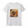 Lhasa Apso - Dipinto con Cane e Fiori da Giardino Maglietta - Regalo per Amanti dei Cani - Leggera e Taglio Classico