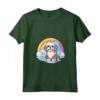 Simpatico Cucciolo di Cane Lhasa Apso Rainbow Cloud Kawaii Maglietta con Collo a V - Regalo per Amanti dei Cani Lhasa Apso