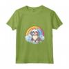 Simpatico Cucciolo di Cane Lhasa Apso Rainbow Cloud Kawaii Maglietta con Collo a V - Regalo per Amanti dei Cani Lhasa Apso