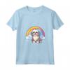 Simpatico Cucciolo di Cane Lhasa Apso Rainbow Cloud Kawaii Maglietta con Collo a V - Regalo per Amanti dei Cani Lhasa Apso