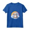 Simpatico Cucciolo di Cane Lhasa Apso Rainbow Cloud Kawaii Maglietta con Collo a V - Regalo per Amanti dei Cani Lhasa Apso