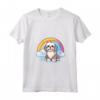 Simpatico Cucciolo di Cane Lhasa Apso Rainbow Cloud Kawaii Maglietta con Collo a V - Regalo per Amanti dei Cani Lhasa Apso