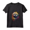 Donna - Simpatico Cane Lhasa Apso Dipinto Maglietta con Collo a V - Ideale per Amanti dei Cani Lhasa Apso e Proprietari - Acquerello Artistico