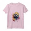 Donna - Simpatico Cane Lhasa Apso Dipinto Maglietta con Collo a V - Ideale per Amanti dei Cani Lhasa Apso e Proprietari - Acquerello Artistico