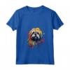 Donna - Simpatico Cane Lhasa Apso Dipinto Maglietta con Collo a V - Ideale per Amanti dei Cani Lhasa Apso e Proprietari - Acquerello Artistico