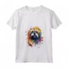 Donna - Simpatico Cane Lhasa Apso Dipinto Maglietta con Collo a V - Ideale per Amanti dei Cani Lhasa Apso e Proprietari - Acquerello Artistico