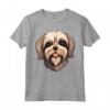 Carino Lhasa Apso Faccia Cartoon Puppy Dog Lover Maglietta - Ideale per Amanti dei Cane - Amore incondizionato per i Lhasa Apso