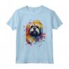 Simpatico Cane Lhasa Apso Dipinto Maglietta - Design Lhasa Apso Colorato - Ideale per Amanti dei Cani Lhasa Apso