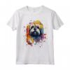 Simpatico Cane Lhasa Apso Dipinto Maglietta - Design Lhasa Apso Colorato - Ideale per Amanti dei Cani Lhasa Apso