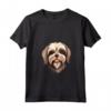 Carino Lhasa Apso faccia Cartoon Puppy Dog Lover Maglietta con Collo a V - Regalo per Amanti dei Cuccioli e Addestratori di Cani