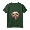 Carino Lhasa Apso faccia Cartoon Puppy Dog Lover Maglietta con Collo a V - Regalo per Amanti dei Cuccioli e Addestratori di Cani