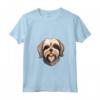 Carino Lhasa Apso faccia Cartoon Puppy Dog Lover Maglietta con Collo a V - Regalo per Amanti dei Cuccioli e Addestratori di Cani