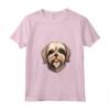 Carino Lhasa Apso faccia Cartoon Puppy Dog Lover Maglietta con Collo a V - Regalo per Amanti dei Cuccioli e Addestratori di Cani