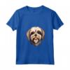Carino Lhasa Apso faccia Cartoon Puppy Dog Lover Maglietta con Collo a V - Regalo per Amanti dei Cuccioli e Addestratori di Cani