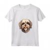 Carino Lhasa Apso faccia Cartoon Puppy Dog Lover Maglietta con Collo a V - Regalo per Amanti dei Cuccioli e Addestratori di Cani