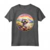 Lhasa Apso Rainbow Bridge - Carino Memorial Puppy Dog Art Maglietta - Ideale per Amanti dei Cani