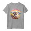 Lhasa Apso Rainbow Bridge - Carino Memorial Puppy Dog Art Maglietta - Ideale per Amanti dei Cani