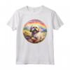 Lhasa Apso Rainbow Bridge - Carino Memorial Puppy Dog Art Maglietta - Ideale per Amanti dei Cani