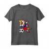 Donna Dabbing Unicorn Liechtenstein Calcio Bandiera Liechtenstein Maglietta con Collo a V - Ideale per Regalo ai Tifosi del Calcio del Liechtenstein