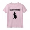 Isolato Nero Silhouette di uno Mappa di Liechtenstein - Maglietta Souvenir per Amanti del Paese e delle Attrazioni Turistiche