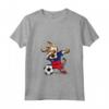 Donna Dabbing Dog Calcio Liechtenstein Bandiera - Maglietta con Collo a V per Tifosi di Calcio - Regalo Compleanno o Natale