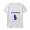 Donna Isolato Blu Silhouette di Un Mappa di Liechtenstein Maglietta con Collo a V - Ideale per Chi Ama il Liechtenstein e le sue Attrazioni Turistiche