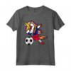 Dabbing Unicorn Liechtenstein Calcio Bandiera - Maglietta Tifoso Squadra di Calcio del Liechtenstein - Regalo Compleanno o Natale