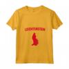 Donna Isolato Rosso Silhouette Mappa di Liechtenstein - Maglietta con Collo a V per Orgogliosi Residenti di Schaan, Vaduz, Triesen, Balzers, Eschen