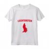 Donna Isolato Rosso Silhouette Mappa di Liechtenstein - Maglietta con Collo a V per Orgogliosi Residenti di Schaan, Vaduz, Triesen, Balzers, Eschen