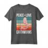 Pace Amore Lombrichi Retro Verme Maglietta - Regalo Divertente per Amanti della Natura - Earthworm Accessori inclusi