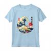 Lowchen Giapponese Kanagawa Wave Surf Cane leale Maglietta - Regalo per Proprietari di Cani - Arte Giapponese