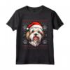 Lowchen Cappello di Babbo Natale divertente cane mamma papà Maglietta - Regalo per amanti dei cani - Ideale per Natale e Compleanni