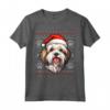 Lowchen Cappello di Babbo Natale divertente cane mamma papà Maglietta - Regalo per amanti dei cani - Ideale per Natale e Compleanni