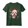 Lowchen Cappello di Babbo Natale divertente cane mamma papà Maglietta - Regalo per amanti dei cani - Ideale per Natale e Compleanni
