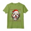 Lowchen Cappello di Babbo Natale divertente cane mamma papà Maglietta - Regalo per amanti dei cani - Ideale per Natale e Compleanni