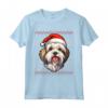 Lowchen Cappello di Babbo Natale divertente cane mamma papà Maglietta - Regalo per amanti dei cani - Ideale per Natale e Compleanni