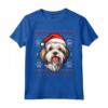 Lowchen Cappello di Babbo Natale divertente cane mamma papà Maglietta - Regalo per amanti dei cani - Ideale per Natale e Compleanni