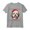 Lowchen Cappello di Babbo Natale divertente cane mamma papà Maglietta - Regalo per amanti dei cani - Ideale per Natale e Compleanni