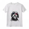 Donna Lowchen Dog 4 luglio America USA Bandiera Maglietta con Collo a V - Il Miglior Regalo per i Proprietari - Ideale per 4 luglio e Altre Festività
