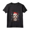 Lowchen Cappello di Babbo Natale divertente - Maglietta per amanti dei cani Lowchen con Collo a V - Ideale per Natale, Ringraziamento o Compleanni