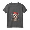 Lowchen Cappello di Babbo Natale divertente - Maglietta per amanti dei cani Lowchen con Collo a V - Ideale per Natale, Ringraziamento o Compleanni