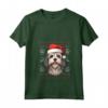 Lowchen Cappello di Babbo Natale divertente - Maglietta per amanti dei cani Lowchen con Collo a V - Ideale per Natale, Ringraziamento o Compleanni