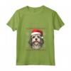 Lowchen Cappello di Babbo Natale divertente - Maglietta per amanti dei cani Lowchen con Collo a V - Ideale per Natale, Ringraziamento o Compleanni