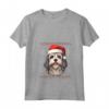 Lowchen Cappello di Babbo Natale divertente - Maglietta per amanti dei cani Lowchen con Collo a V - Ideale per Natale, Ringraziamento o Compleanni
