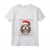 Lowchen Cappello di Babbo Natale divertente - Maglietta per amanti dei cani Lowchen con Collo a V - Ideale per Natale, Ringraziamento o Compleanni