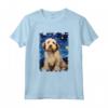 Lowchen - Dipinto con Cane Stellato e Notte Stellata Maglietta - Regalo Carino per Amanti di Lowchen - Ideale per Natale o Compleanno